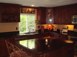 Mahogany Maple cabinets with Black Galaxy counter top